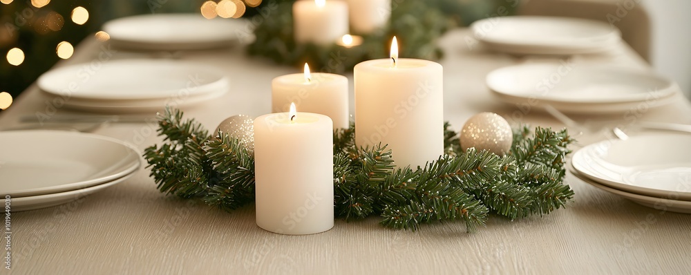 Christmas Candles Table Setting Christmas Candles Table Setting