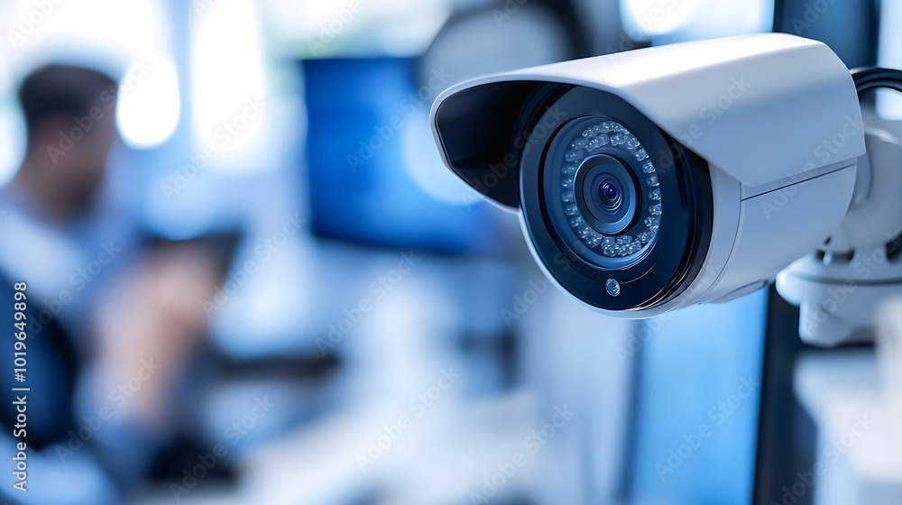 Security guards monitoring modern CCTV cameras indoors Security guards monitoring modern CCTV cameras indoors