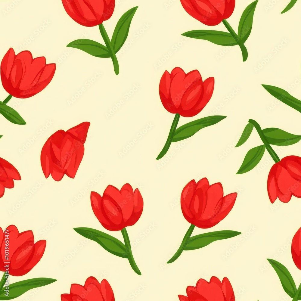 Soft Pastel Watercolor Tulips Pattern Design Soft Pastel Watercolor Tulips Pattern Design