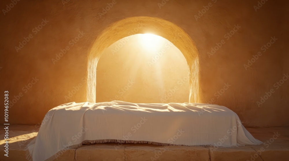 An empty tomb at sunrise symbolizes rebirth, capturing the essence of resurrection and the joy of Easter morning. An empty tomb at sunrise symbolizes rebirth, capturing the essence of resurrection and the joy of Easter morning.