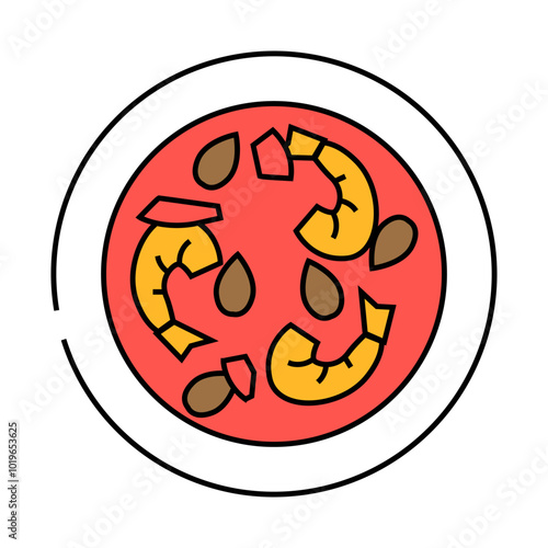 seafood paella sea cuisine line icon vector. seafood paella sea cuisine sign. isolated symbol illustration