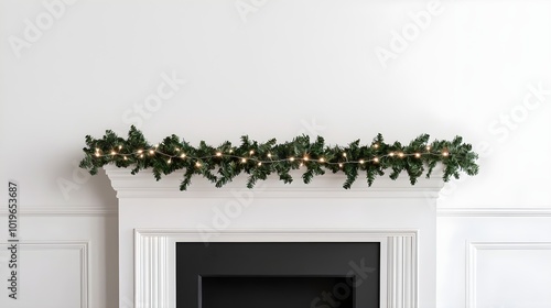 Christmas Lights Fireplace Garland photo