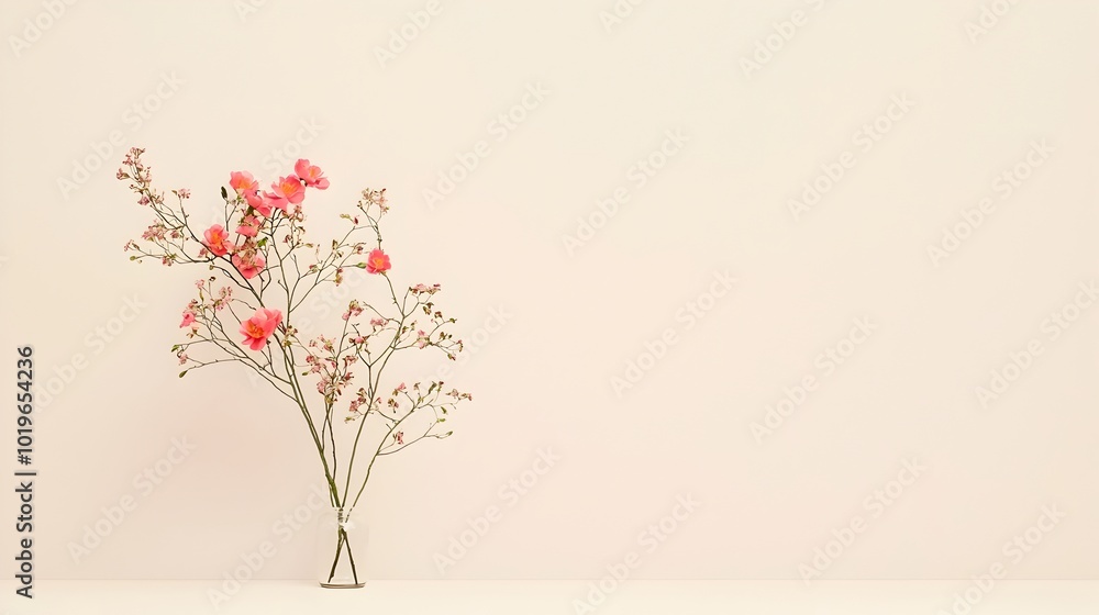 custom made wallpaper toronto digitalAn overhead shot of a pale pink flower arrangement styled like a flat lay on a cream background with soft shadows  The delicate feminine floral design creates a serene elegant and romantic aesthetic