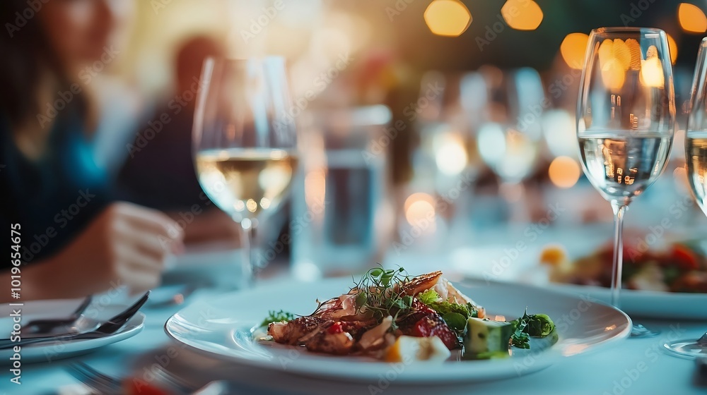 Blurred image of businesspeople at banquet event business meeting event Business and entrepreneurship events concept : Generative AI Blurred image of businesspeople at banquet event business meeting event Business and entrepreneurship events concept : Generative AI