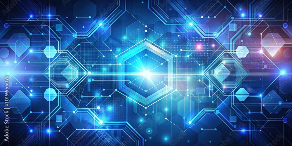 Abstract Geometric Design with Bright Blue Lines and Glowing Dots, Representing Digital Connectivity Abstract Geometric Design with Bright Blue Lines and Glowing Dots, Representing Digital Connectivity