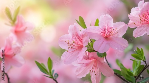 Pink azalea flowers in full bloom Spring season : Generative AI