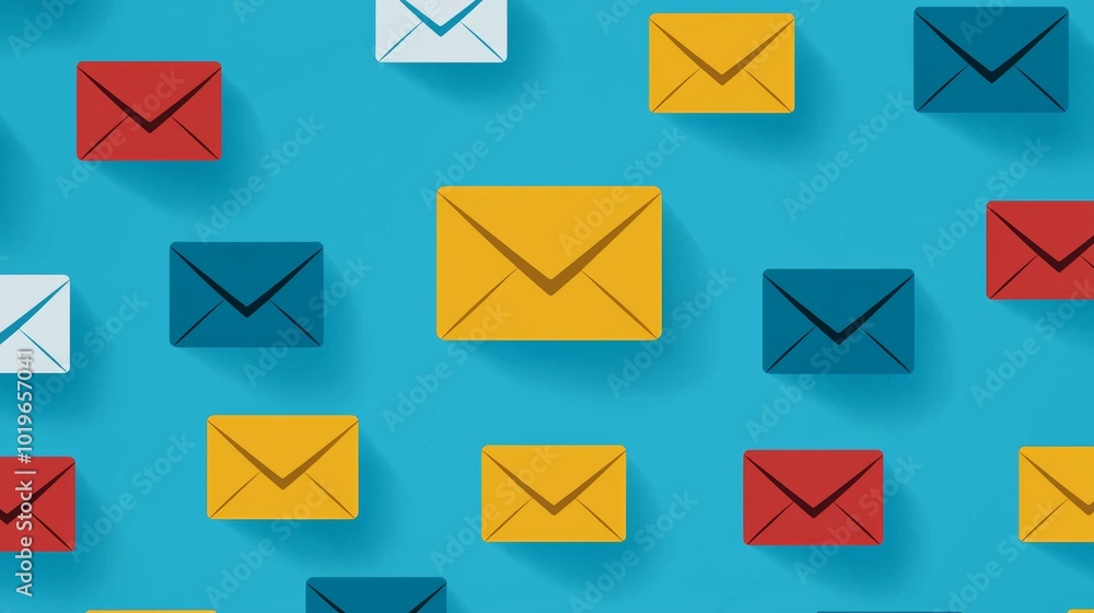 Colorful Abstract Email System Illustration Colorful Abstract Email System Illustration