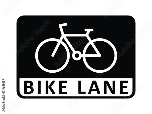 bike lane sign vector design