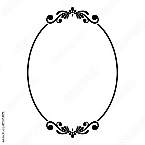 Oval Ornamental frame vector border