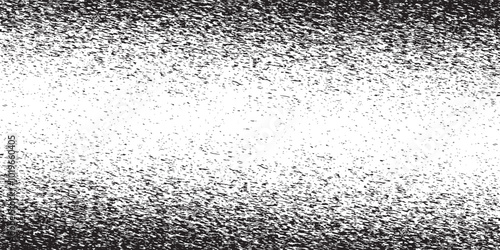 Noise dot grain background with gradient grunge texture, vector halftone fade effect. Abstract grain noise of black irregular dots or grainy monochrome. eps10.