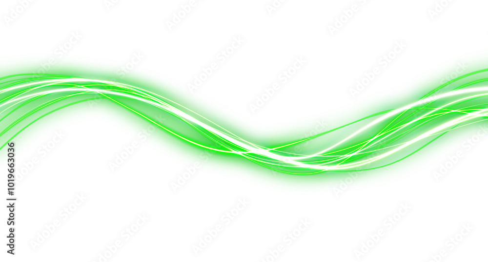 Smooth Green Neon Glowing Line isolated on a transparent background Smooth Green Neon Glowing Line isolated on a transparent background