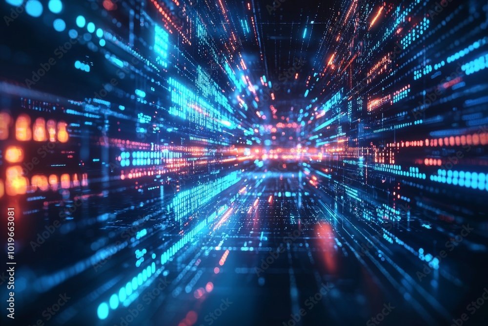 Digital Technology background of data and network created with Generative AI Digital Technology background of data and network created with Generative AI