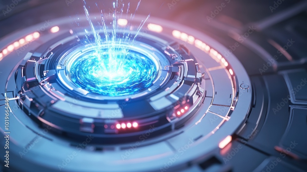 Futuristic Technology Abstract with Blue Energy Spiral Futuristic Technology Abstract with Blue Energy Spiral