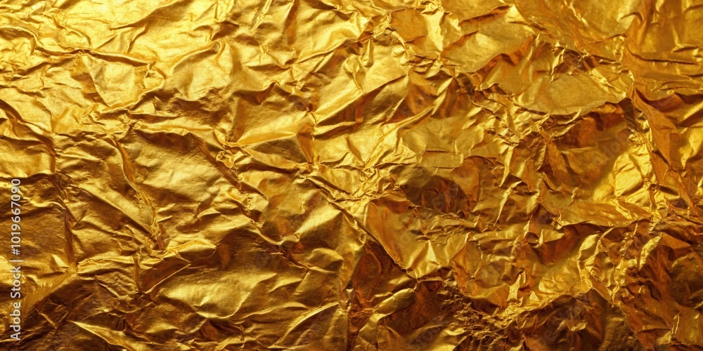 Abstract Wrinkled Gold Foil Texture, a Shimmering and Luxurious Background Abstract Wrinkled Gold Foil Texture, a Shimmering and Luxurious Background