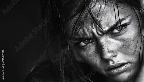 Black-and-white portraits focused on capturing raw emotions through facial expressions, devoid of distractions