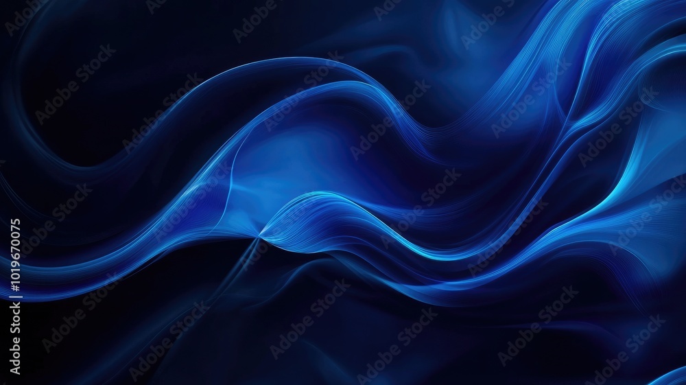 Abstract Blue Lines and Waves on a Dark Background Abstract Blue Lines and Waves on a Dark Background