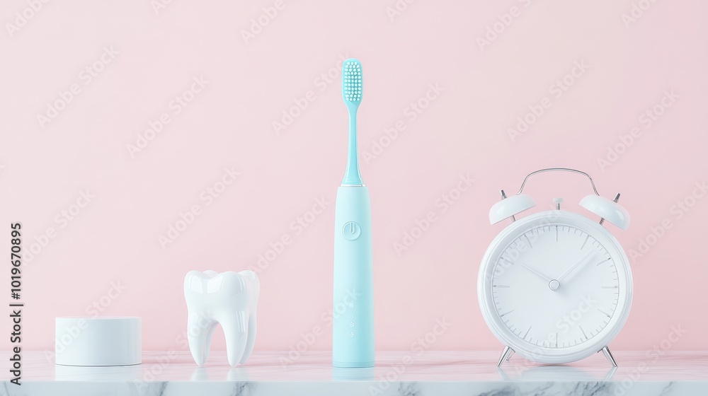 close-up of oral health tools, modern electric close-up of oral health tools, modern electric