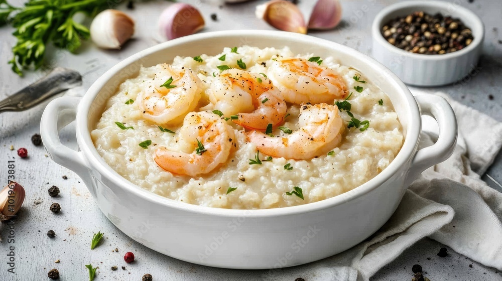 Creamy Shrimp Risotto with Fresh Herbs and Spices Creamy Shrimp Risotto with Fresh Herbs and Spices