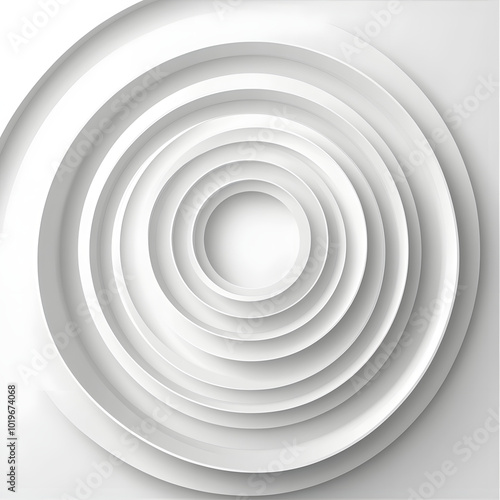 Abstract White Circle Layers Background AI generative