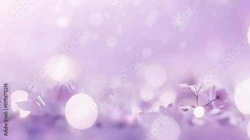 Abstract soft-focus background with purple and white bokeh lights over a sparkling texture. 4K background material for loop playback