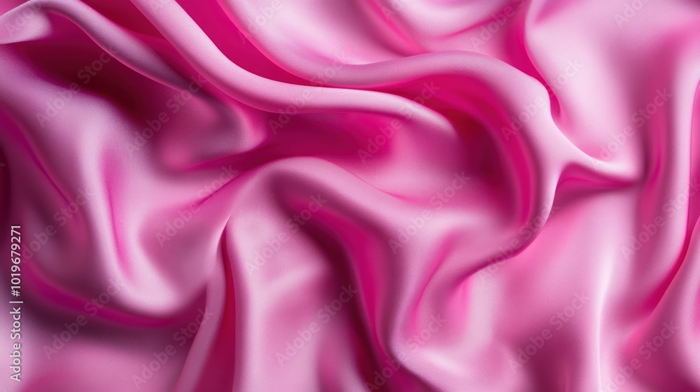 Obraz premium A close-up of smooth, flowing pink satin fabric, showcasing its texture and sheen.