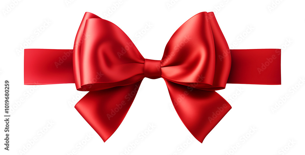 Red Ribbon Bow Decoration Festive Gift Wrap isolated on a transparent background Red Ribbon Bow Decoration Festive Gift Wrap isolated on a transparent background