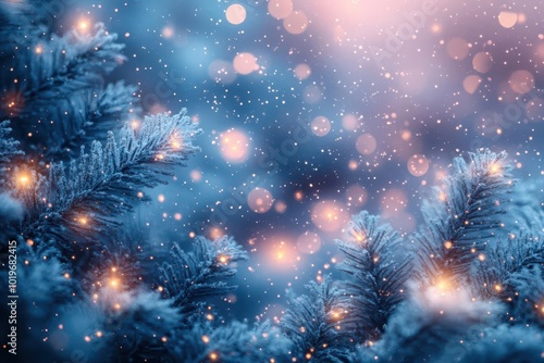 Wallpaper Mural soft blue bokeh background with twinkling lights and stars creating a magical atmosphere suitable for winter celebrations blending pale pink and light indigo hues for a dreamy effect Torontodigital.ca