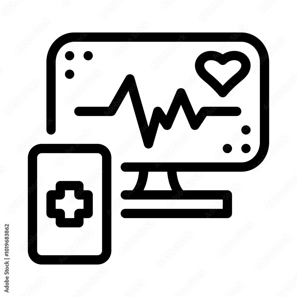 medical tech icon. vector icon with outline style. healthcare concept medical tech icon. vector icon with outline style. healthcare concept