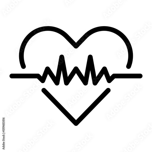 heart rate Icon. vector icon with outline style