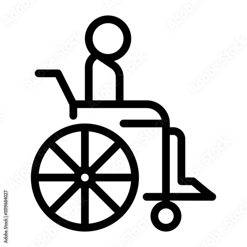 wheelchair icon. vector icon with outline style. healthcare concept