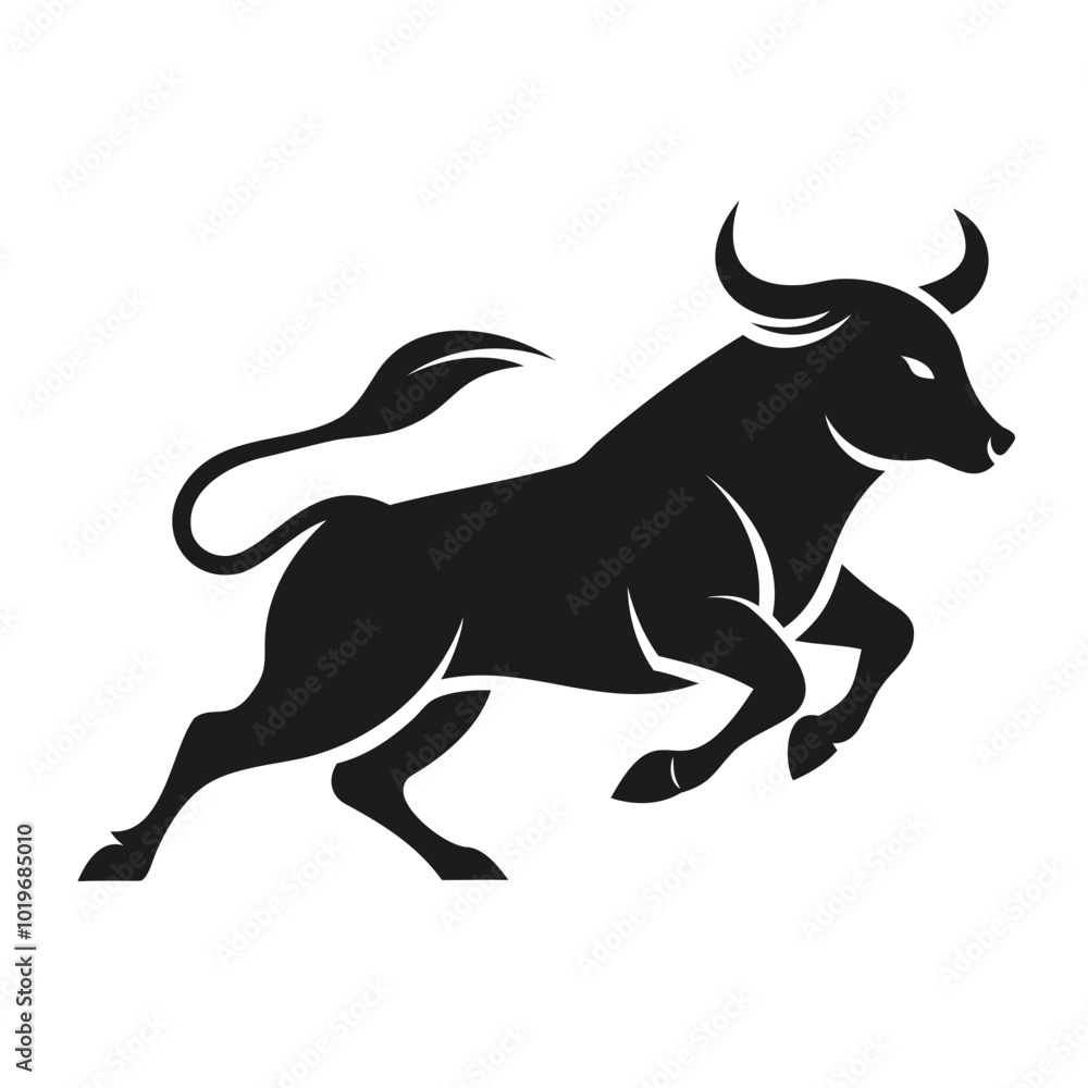 Angry Bull running black silhouette Vector illustration or transparent PNG Angry Bull running black silhouette Vector illustration or transparent PNG