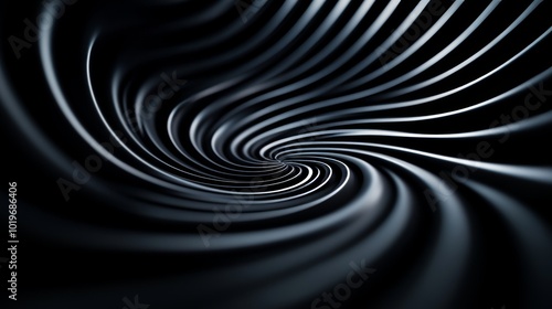 A swirling vortex of interlocking geometric shapes, creating the illusion of infinite depth, Symbolic of the passage of time, Surreal, Abstract, Monochromatic, 3D Render