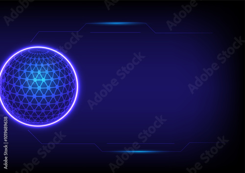 Global connection network background. Futuristic circuit board. Internet or communication technology. Map points and business concept. Vector illustration.