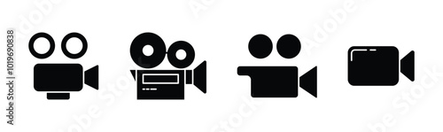 camera camcoder icon set 