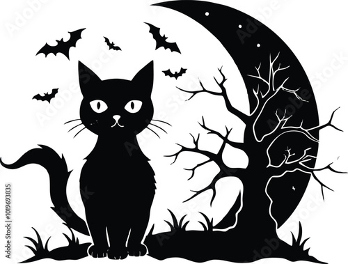 Halloween black cat