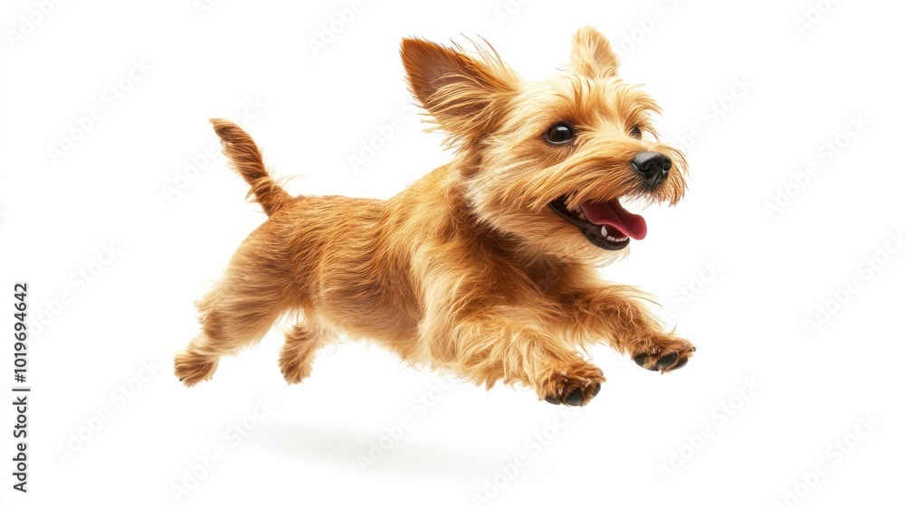 A joyful dog leaping in mid-air, showcasing energy and playfulness. A joyful dog leaping in mid-air, showcasing energy and playfulness.