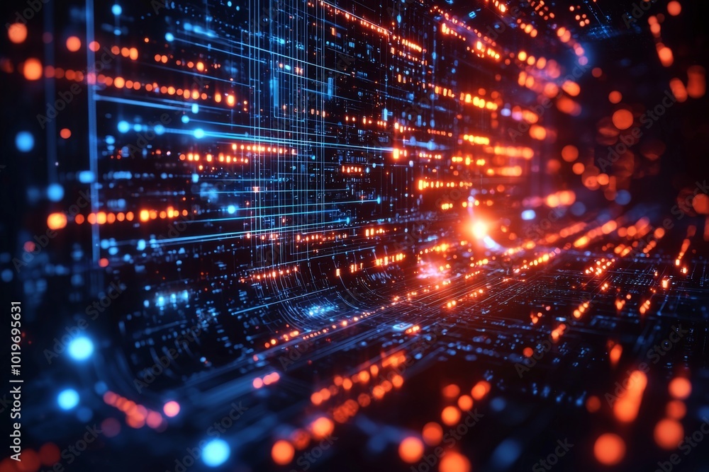 Digital Technology background of data and network Digital Technology background of data and network