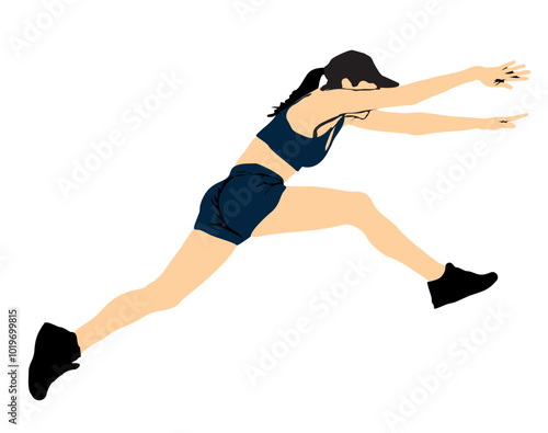 high jump sports full isolated on white