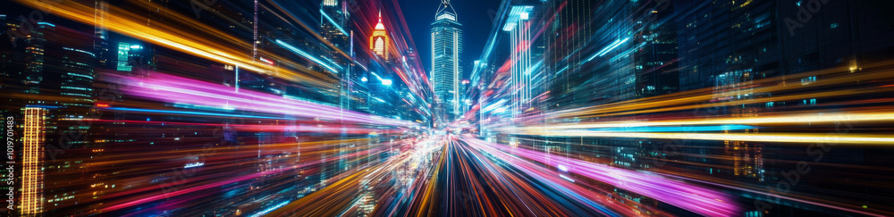 City Lights Speed: Abstract Metropolis at Night City Lights Speed: Abstract Metropolis at Night