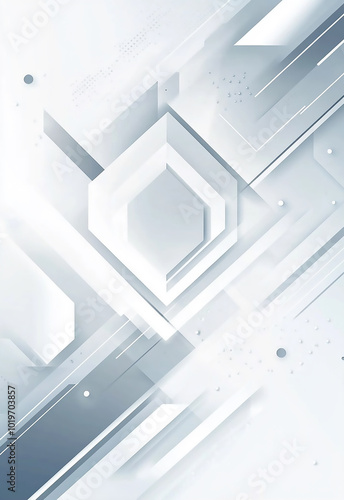 Abstract hexagonal pattern with a modern, clean design   3D White hexagonal art. Futuristic abstract simple shapes background.