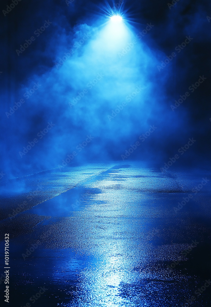 A dark empty street dark blue background an empty dark scene neon light spotlights the asphalt floor and studio room with smoke float up the interior texture A dark empty street dark blue background an empty dark scene neon light spotlights the asphalt floor and studio room with smoke float up the interior texture
