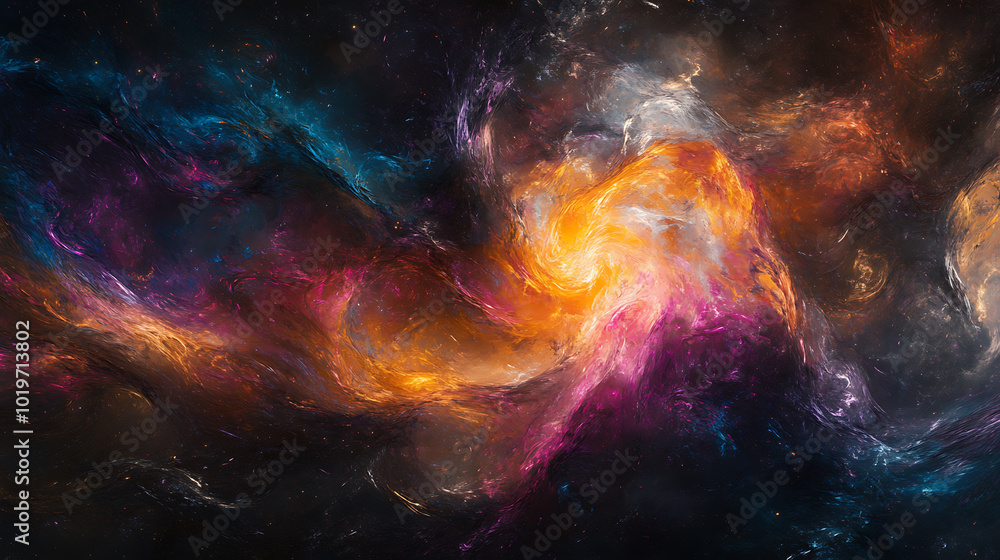 colorful whirlwind in space, showcasing vibrant hues and cosmic energy colorful whirlwind in space, showcasing vibrant hues and cosmic energy