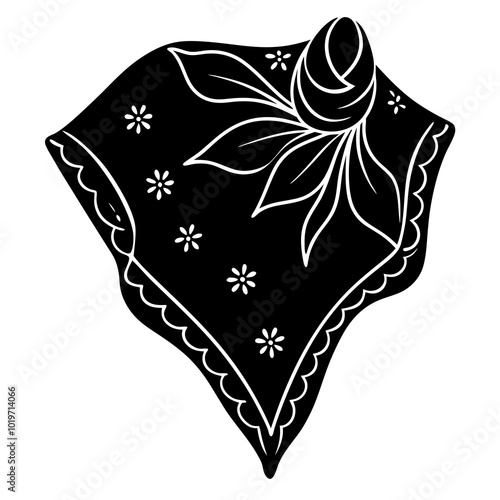 handkerchief for neck. handkerchief silhouette vector