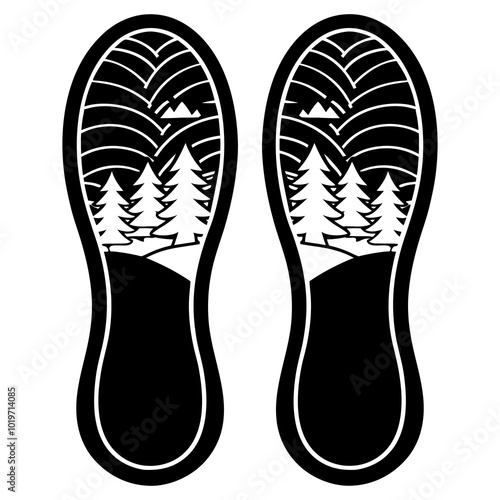 Insole silhouette vector icon. vectors Black and White Stock Photo