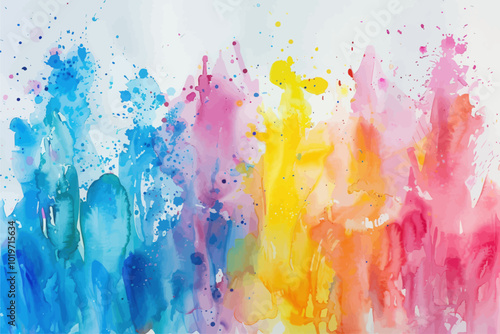 Abstract Watercolor Background with Splashes of Color