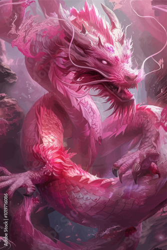 Pink Dragon Fantasy Art 
