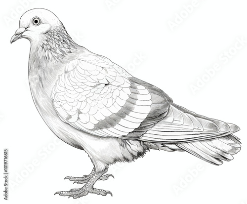 Pencil Sketch of a Dove 

