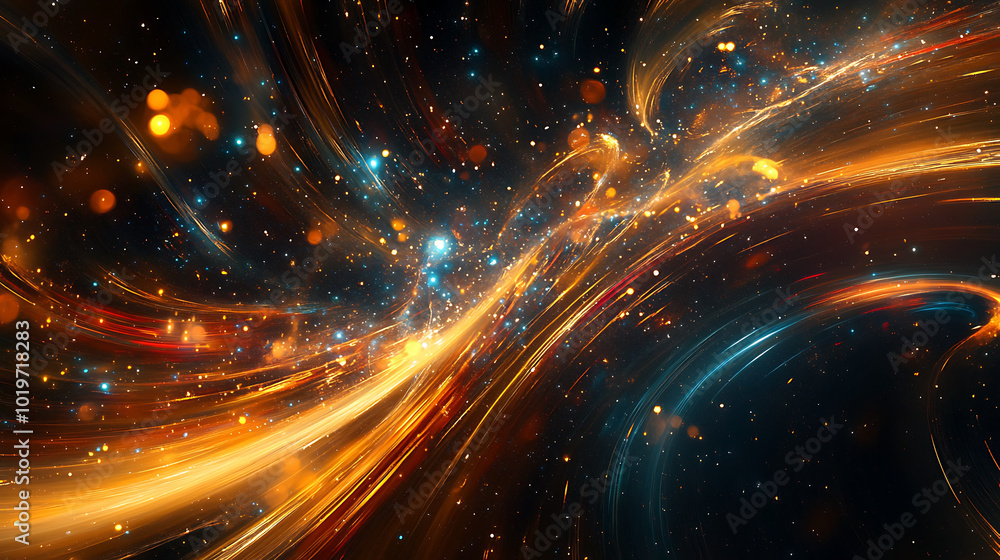Obraz premium Vibrant motion graphic trails in space create stunning visual experience