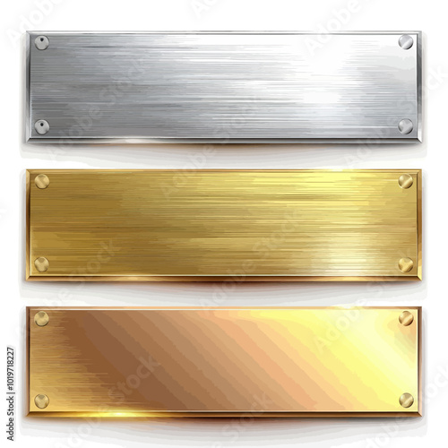 Metal Plates - Silver, Gold, Bronze 
