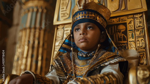 Young Pharaoh on Throne 
